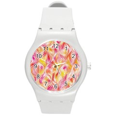 Pretty Painted Pattern Pastel Round Plastic Sport Watch (m) by Nexatart