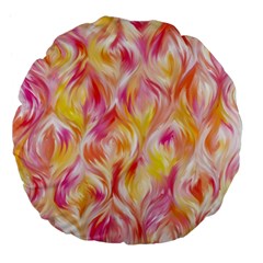 Pretty Painted Pattern Pastel Large 18  Premium Flano Round Cushions by Nexatart