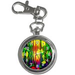 Abstract Vibrant Colour Botany Key Chain Watches Front