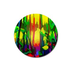 Abstract Vibrant Colour Botany Magnet 3  (round)