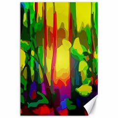 Abstract Vibrant Colour Botany Canvas 12  X 18   by Nexatart