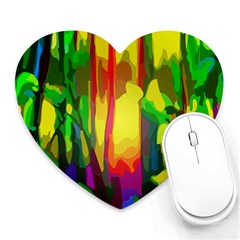 Abstract Vibrant Colour Botany Heart Mousepads by Nexatart