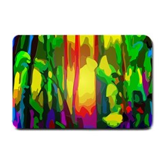 Abstract Vibrant Colour Botany Small Doormat  by Nexatart