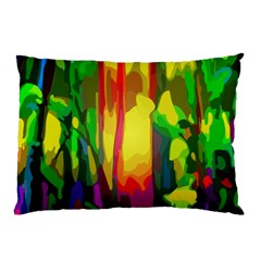 Abstract Vibrant Colour Botany Pillow Case by Nexatart