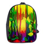 Abstract Vibrant Colour Botany School Bags(Large)  Front