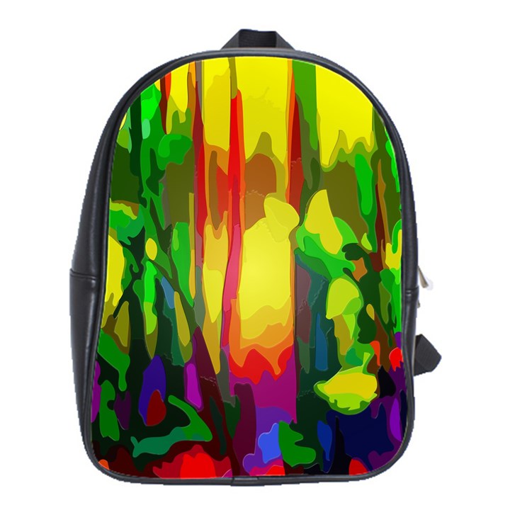 Abstract Vibrant Colour Botany School Bags(Large) 