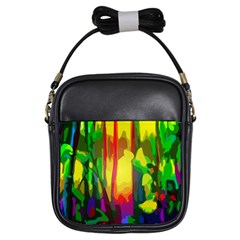 Abstract Vibrant Colour Botany Girls Sling Bags by Nexatart