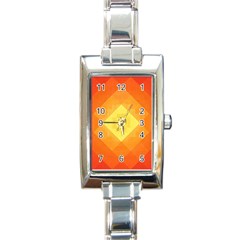 Pattern Retired Background Orange Rectangle Italian Charm Watch by Nexatart