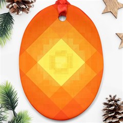 Pattern Retired Background Orange Ornament (oval) by Nexatart