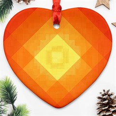 Pattern Retired Background Orange Ornament (heart) by Nexatart