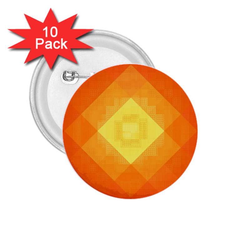 Pattern Retired Background Orange 2.25  Buttons (10 pack) 