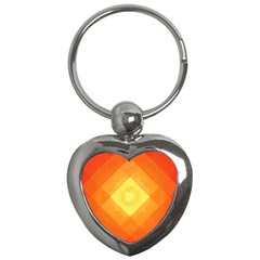 Pattern Retired Background Orange Key Chains (heart)  by Nexatart