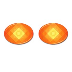 Pattern Retired Background Orange Cufflinks (oval) by Nexatart