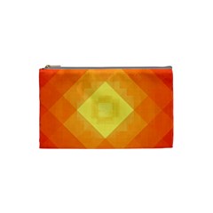 Pattern Retired Background Orange Cosmetic Bag (small)  by Nexatart