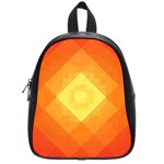 Pattern Retired Background Orange School Bags (Small)  Front