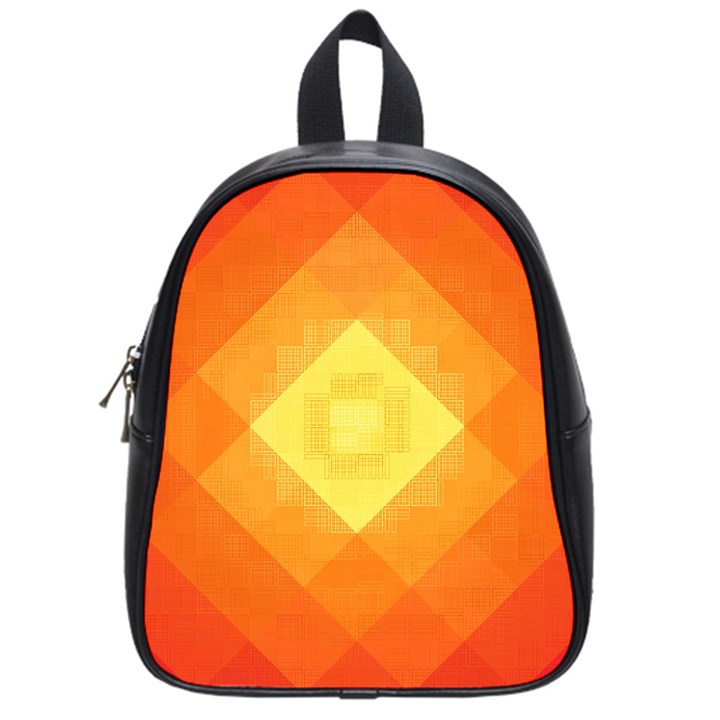 Pattern Retired Background Orange School Bags (Small) 