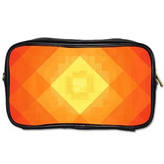 Pattern Retired Background Orange Toiletries Bags by Nexatart