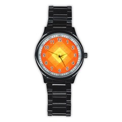 Pattern Retired Background Orange Stainless Steel Round Watch