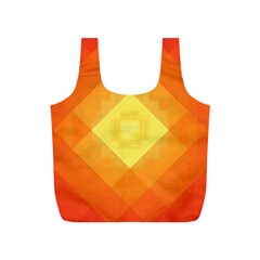 Pattern Retired Background Orange Full Print Recycle Bags (s)  by Nexatart