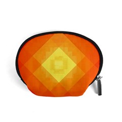 Pattern Retired Background Orange Accessory Pouches (small)  by Nexatart