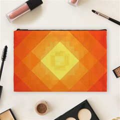 Pattern Retired Background Orange Cosmetic Bag (large)  by Nexatart