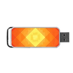 Pattern Retired Background Orange Portable Usb Flash (one Side) by Nexatart