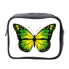 Green Butterfly Mini Toiletries Bag 2-side by linceazul