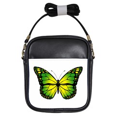 Green Butterfly Girls Sling Bags by linceazul