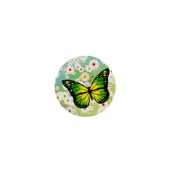 Green Butterfly 1  Mini Buttons by linceazul