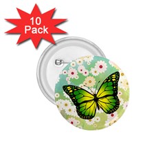 Green Butterfly 1 75  Buttons (10 Pack) by linceazul