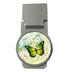 Green Butterfly Money Clips (round)  by linceazul