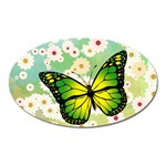 Green Butterfly Oval Magnet Front