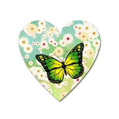 Green Butterfly Heart Magnet by linceazul