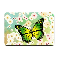 Green Butterfly Small Doormat  by linceazul