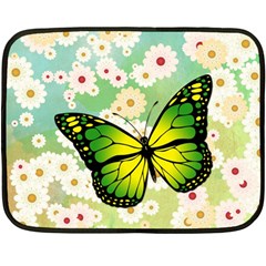 Green Butterfly Double Sided Fleece Blanket (mini) 