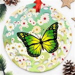 Green Butterfly Ornament (Round Filigree) Front