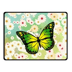 Green Butterfly Double Sided Fleece Blanket (small)  by linceazul