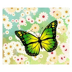 Green Butterfly Double Sided Flano Blanket (small)  by linceazul