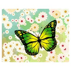 Green Butterfly Double Sided Flano Blanket (medium)  by linceazul