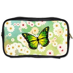 Green Butterfly Toiletries Bags by linceazul