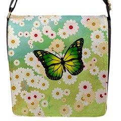 Green Butterfly Flap Messenger Bag (s) by linceazul