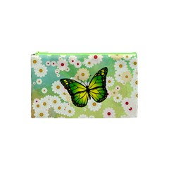 Green Butterfly Cosmetic Bag (xs) by linceazul