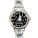 Frenchie Round Italian Charm Watch Front