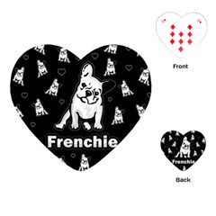 Frenchie Playing Cards (heart)  by Valentinaart