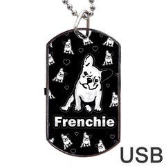 Frenchie Dog Tag Usb Flash (one Side) by Valentinaart