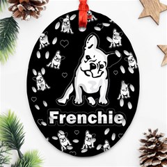 Frenchie Oval Filigree Ornament (two Sides) by Valentinaart