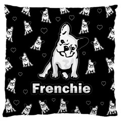 Frenchie Large Cushion Case (one Side) by Valentinaart