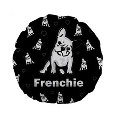 Frenchie Standard 15  Premium Round Cushions by Valentinaart