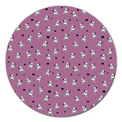 French Bulldog Magnet 5  (round) by Valentinaart