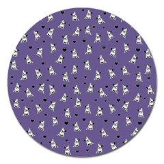 French Bulldog Magnet 5  (round) by Valentinaart